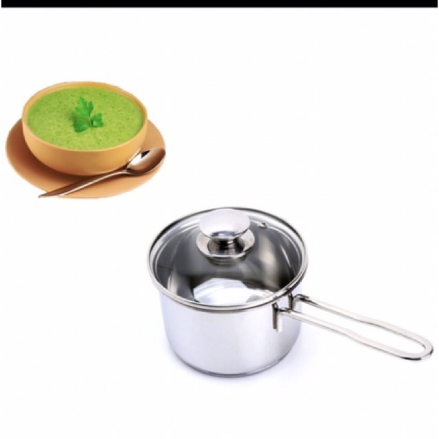 Xoong nấu cháo, nấu bột cho bé bằng chất liệu inox 403 size 14cm siêu to