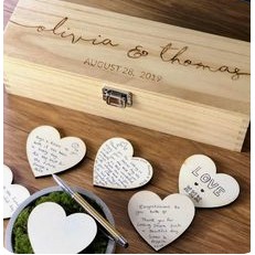 Set hộp đựng các trái tim ký tên ghi lời chúc đám cưới| Thao Wedding Guestbook