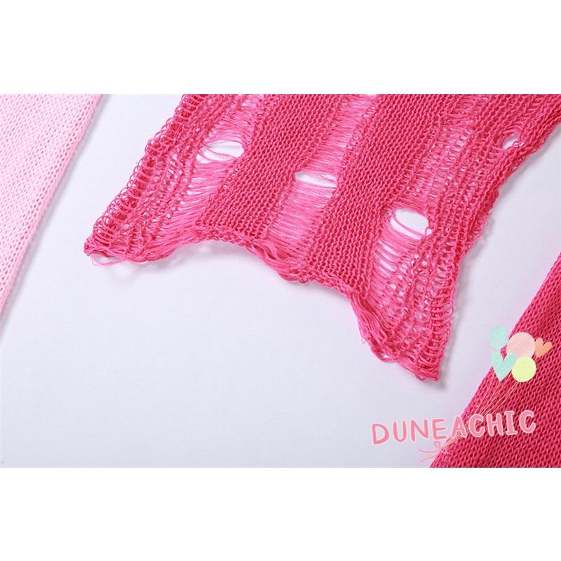 DUNEA Áo Sweater Dệt Kim Tay Dài Hở Vai Quyến Rũ Cho Nữ