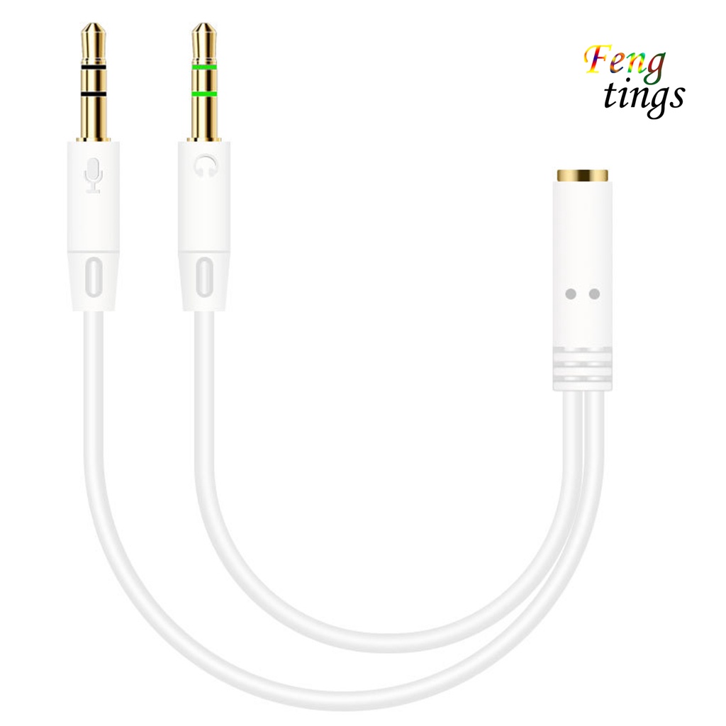 Dây cáp chia tai nghe 3.5mm lỗ cắm sang 2 đầu cắm âm thanh AUX tiện lợi