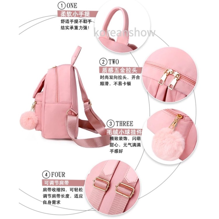 Ba Lô Mini Dễ Thương Sekolah Beg Galas Wanita Beg SandanWanita Murah Beg Galas Belakang Perempuan Cho Nữ