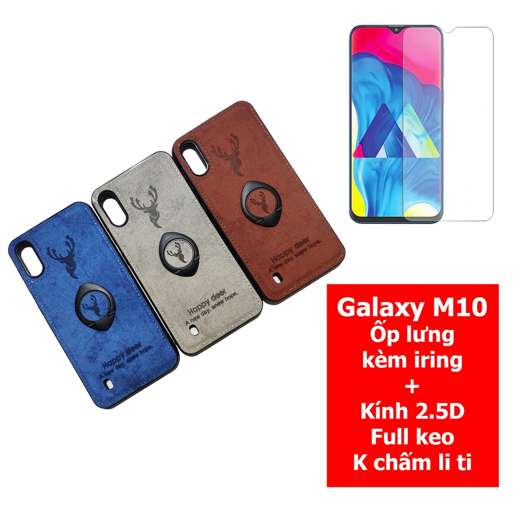 Bộ ốp lưng kèm iring kính cường lực Galaxy M10