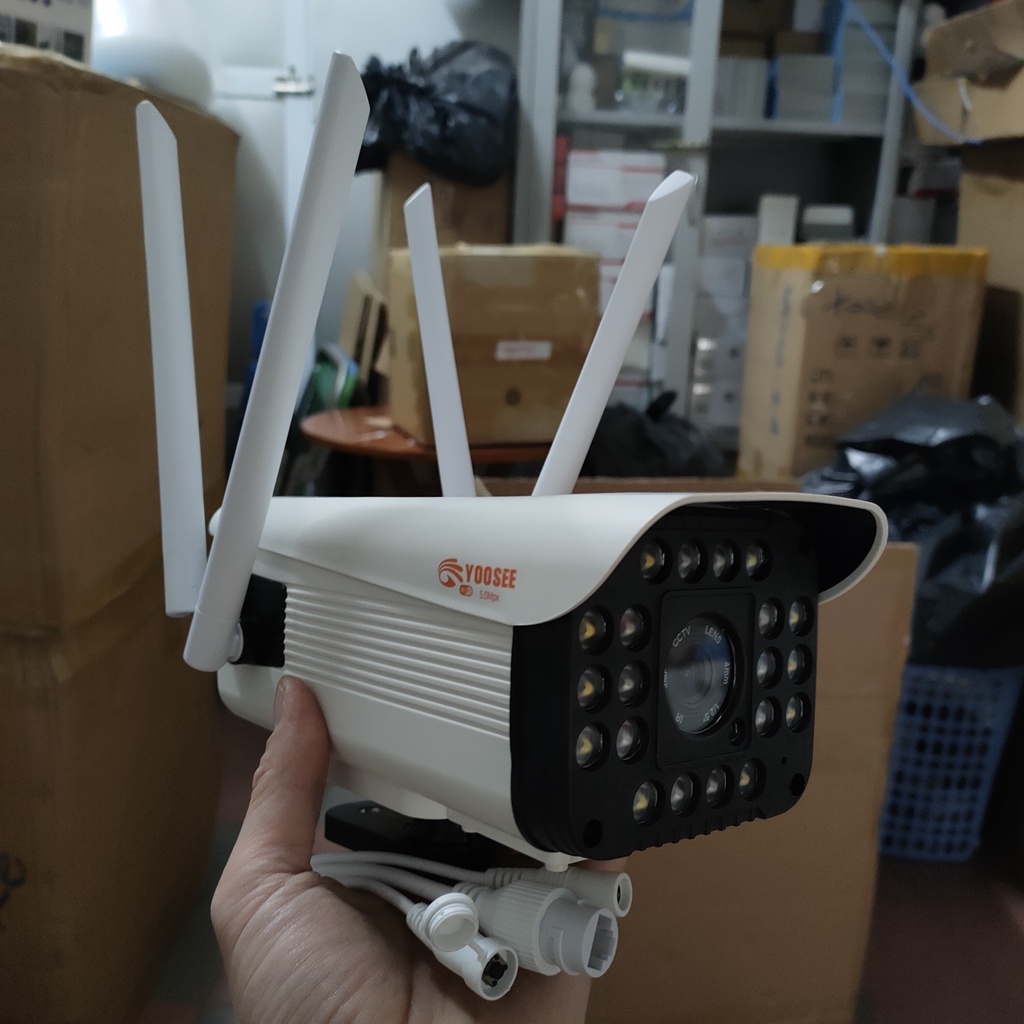 Camera yoosee ngoài trời 4 râu 20led 5.0Mpx quay quét 360 độ siêu nét, chịu nắng mưa, có màu ban đêm | BigBuy360 - bigbuy360.vn