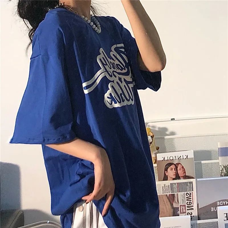 Áo Thun Nữ Tay Ngắn In Chữ Đơn Giản Phong Cách Hàn Quốc