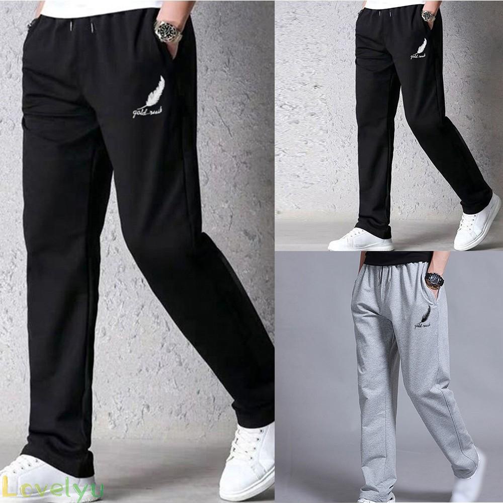 Quần jogger thể thao ống rộng in họa tiết thời trang cho nam