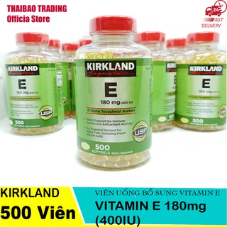 VIÊN UỐNG VITAMIN E 180mg 400 IU, 500 viên của KIRKLAND