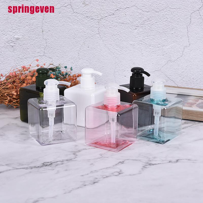 Bình Nhựa Rỗng 250Ml Hình Vuông Dùng Đựng Dầu Gội Sữa Rửa Mặt