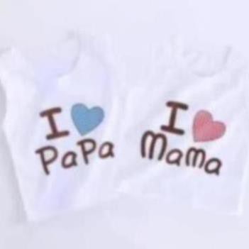 ÁO BA LỖ CHO BÉ TRAI BÉ GÁI MẪU I LOVE MAMA, PAPA