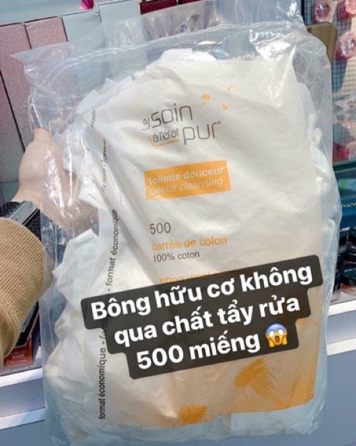 Bông tẩy trang Tetra Le Soin Laretat Pur 600 miếng