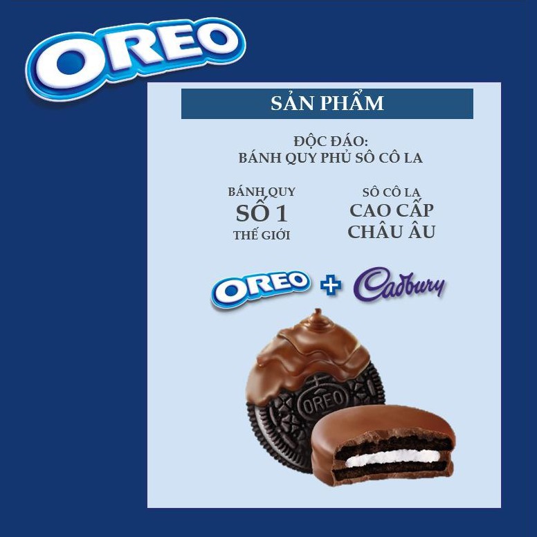 Bánh Oreo Phủ Socola Sữa Nhân Kem Vani 150g (Hộp 3 gói)