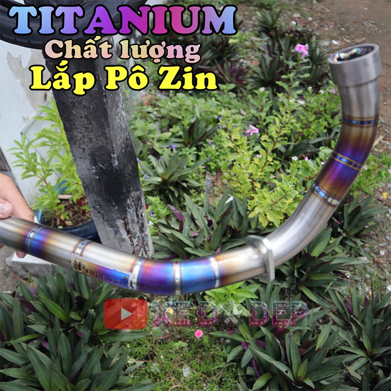 Cổ Pô Titan Lắp Pô Zin Exciter 150 *Titan thật