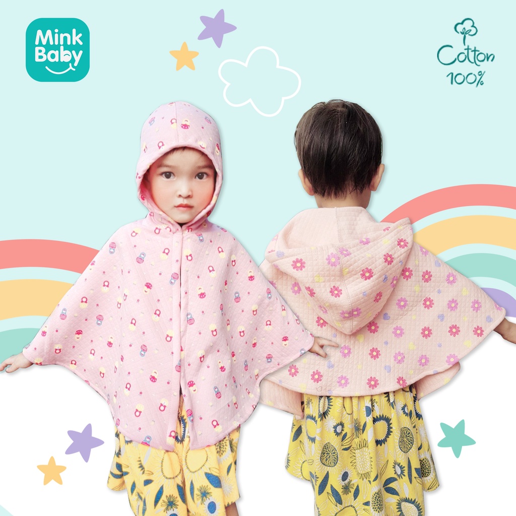 ÁO CHOÀNG MỎNG MINK BABY CHO BÉ 100% ORGANIC COTTON 3 LỚP TRẦN