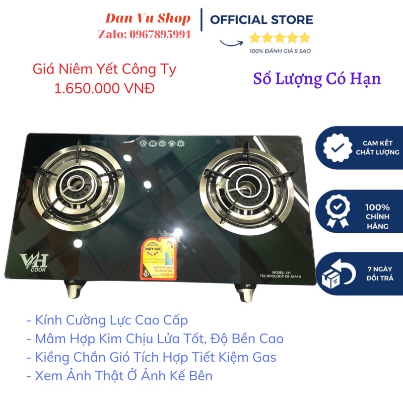 Bếp Gas Mặt kính Bên To Bên Nhỏ Mâm Hợp Kim Giá Niêm Yết 1tr6 Nay Còn Giá Sốc MS308TB