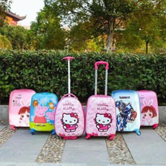 Vali Kéo Hello Kitty Đơn Màu Hồng Dễ Thương size 18