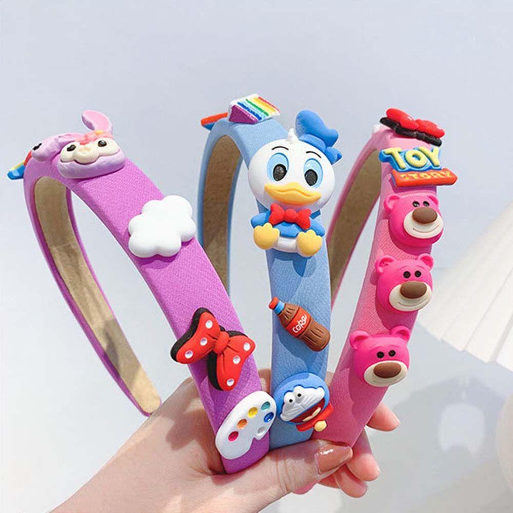 Băng Đô Cài Tóc Hình Chuột Mickey / Minnie / Gấu / Dâu Tây Màu Kẹo Ngọt Phong Cách Hàn Quốc