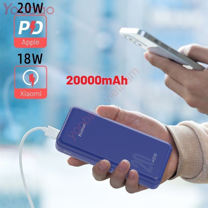 Sạc Dự Phòng Yoobao 20000mAh Sạc Nhanh 2 Chiều type-C Pin Polymer - YOOBAO D20Q