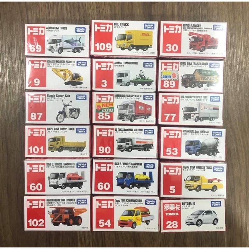 Mô hình xe tomica dân dụng, xe công trình nhiều mẫu