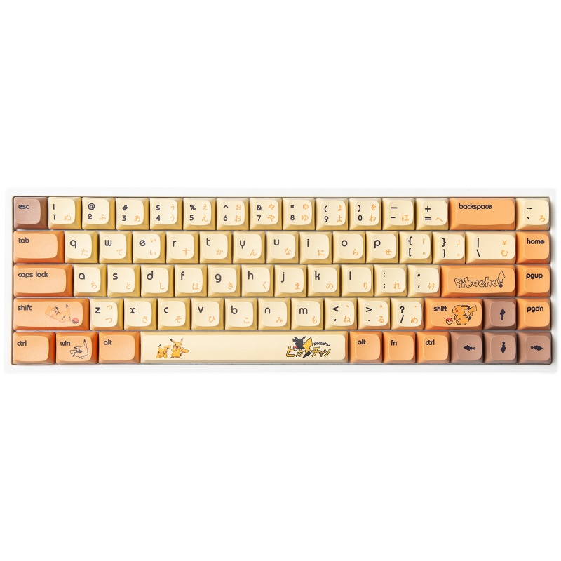 Keycap PIKACHU Cho Bàn Phím Cơ XDA Profile Chất Liệu Thick PBT In Dyesub 139 Phím | Geabros