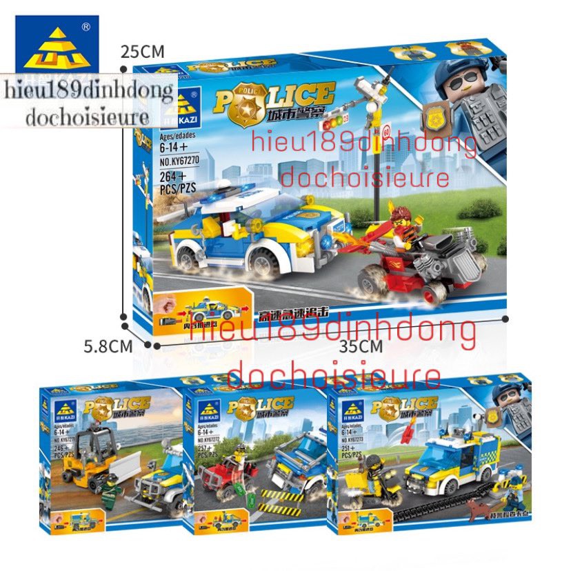 Lắp ráp xếp hình 67270 - 67273 : Xe oto truy bắt tội phạm thành phố