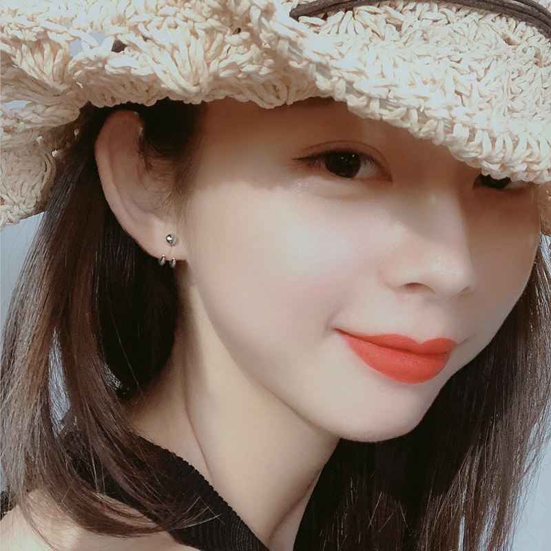 Khuyên Tai Hình Học Nhỏ Phong Cách hip hop punk Hàn Quốc Cho Nam Và Nữ