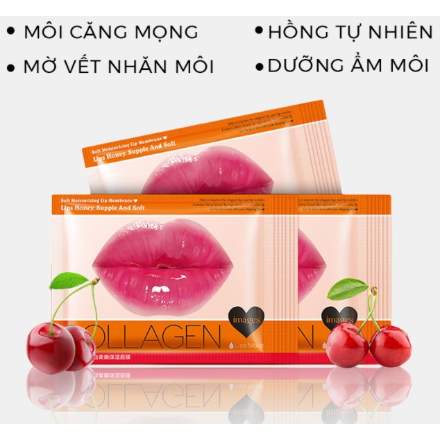 Mặt Nạ Dưỡng Môi Hồng, Thâm Môi Images Quả Đào, Cherry, Milk, Mật Ong