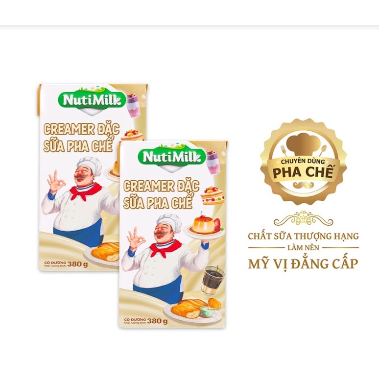 Combo 2 Creamer đặc Sữa pha chế NutiMilk – Hộp 380g