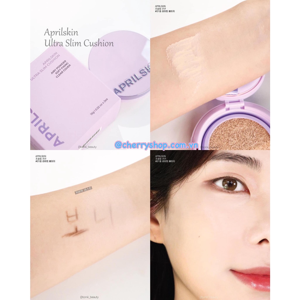 Phấn Nước APRIL SKIN Ultra Slim CUSHION tặng kèm 1 lõi