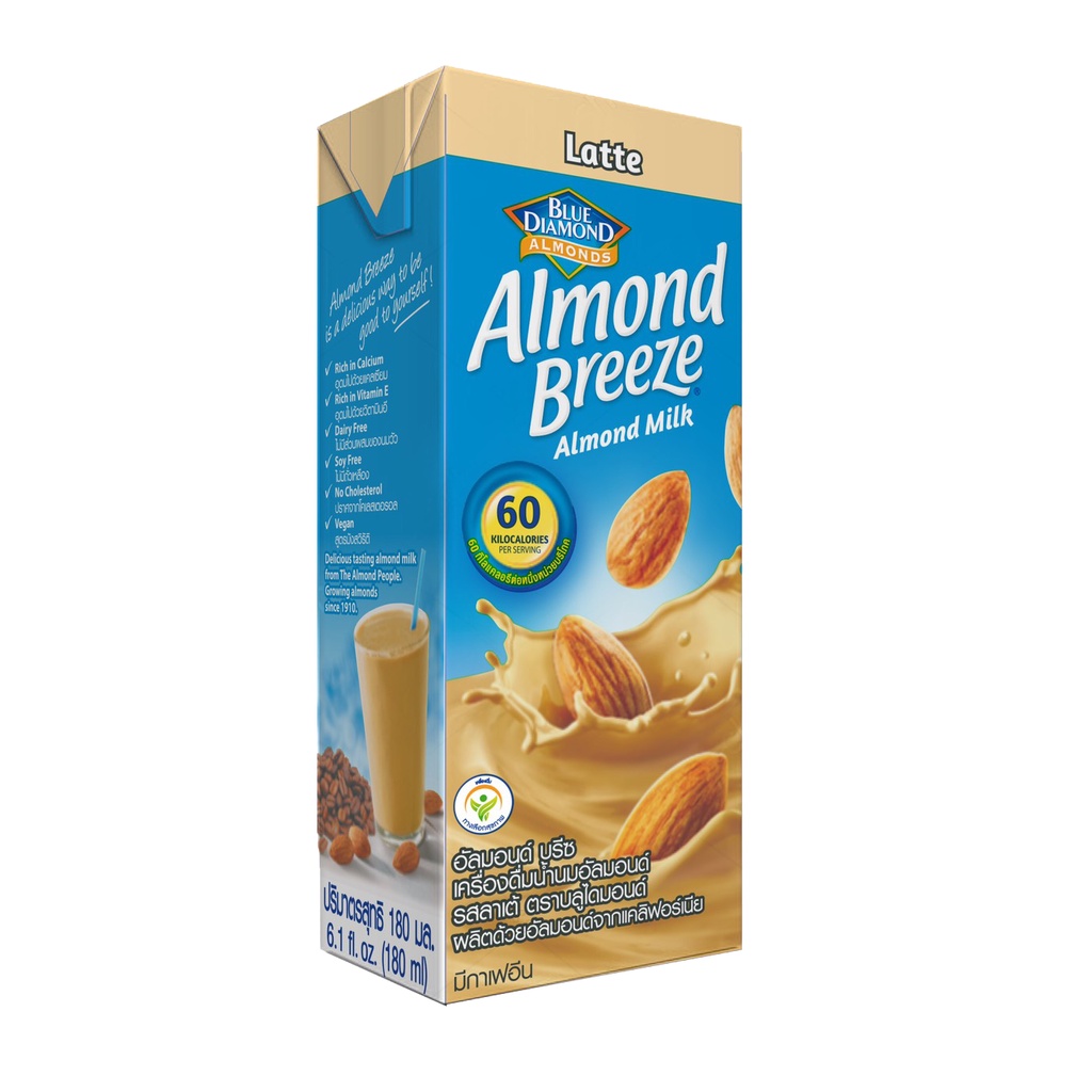 Thùng Sữa hạt hạnh nhân ALMOND BREEZE LATTE 180ml (24 hộp)