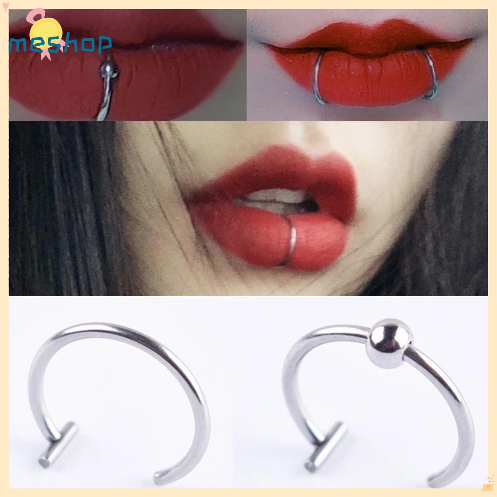 ❦ME❦ Fashion Fake Piercing Clip On Ear Nose Lip Rings Nose Hoop Cuff Earrings Women Men Jewelry Non Pierced Nose Ring/Multicolor