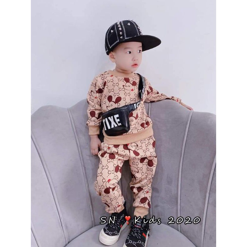 Sét nỉ da cá bé trai, nỉ cao cấp