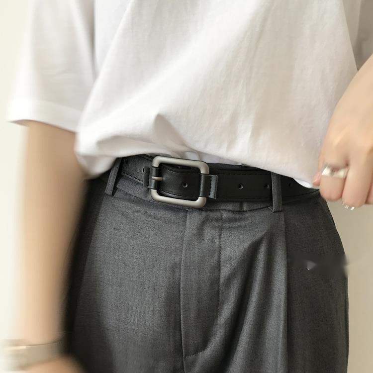 Thắt Lưng Màu Đen Phong Cách Hồng Kông Dễ Phối Đồ Thời Trang Cho Nam Và Nữ
