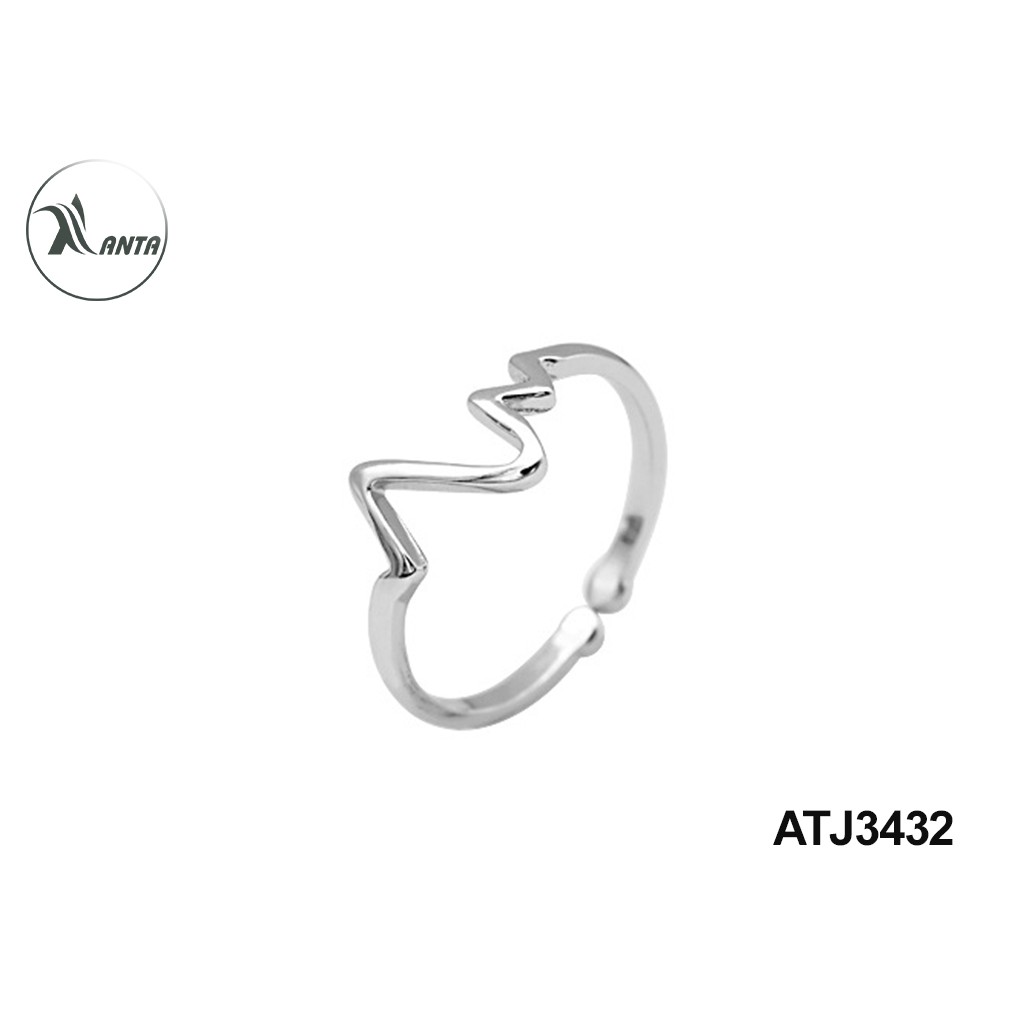Nhẫn bạc 925 hình nhịp tim thời trang Hàn Quốc điều chỉnh được dành cho bạn nữ ANTA Jewelry - ATJ3432