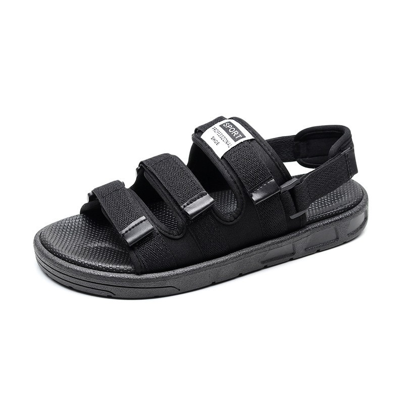 Giày sandal nữ quai dán, SANDAL đi học 3 quai unisex đế cao su cao cấp