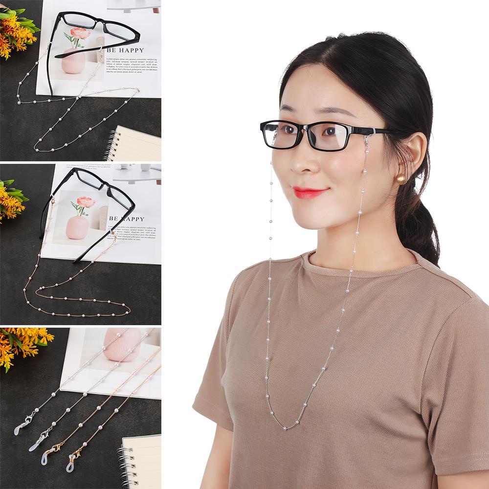 Dây Đeo Mắt Kính Xỏ Hạt Kim Loại Thời Trang