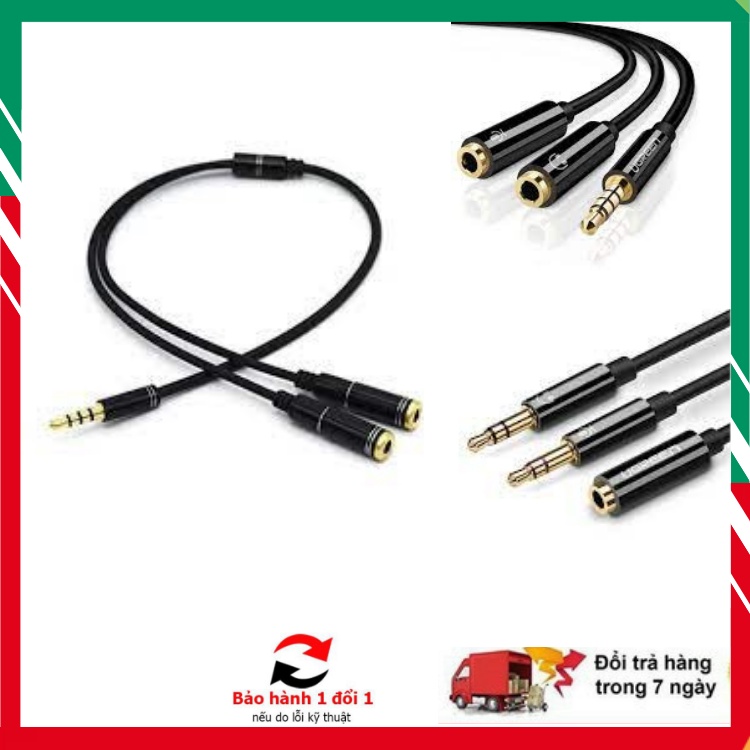 🚀Cáp Chia Audio Tai Nghe 🚀1 Ra 2 Chuẩn 3.5 mm    Hàng Xịn  Đầu Bọc Nhôm Bảo Hành 6 Tháng