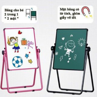 🎁Tặng 1 set kẹp tóc- Bảng flipchart xoay 360 2 mặt từ cho bé