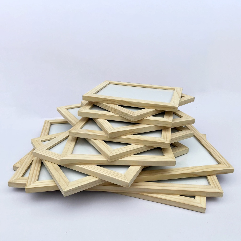 Bộ 5 khung ảnh treo tường trang trí giá rẻ siêu đẹp bằng gỗ thông thật