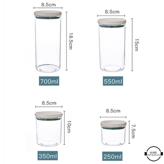 ALIFE Stackable Kitchen Food Storage Can Sealed Box Plastic Bottle Spice Jar
