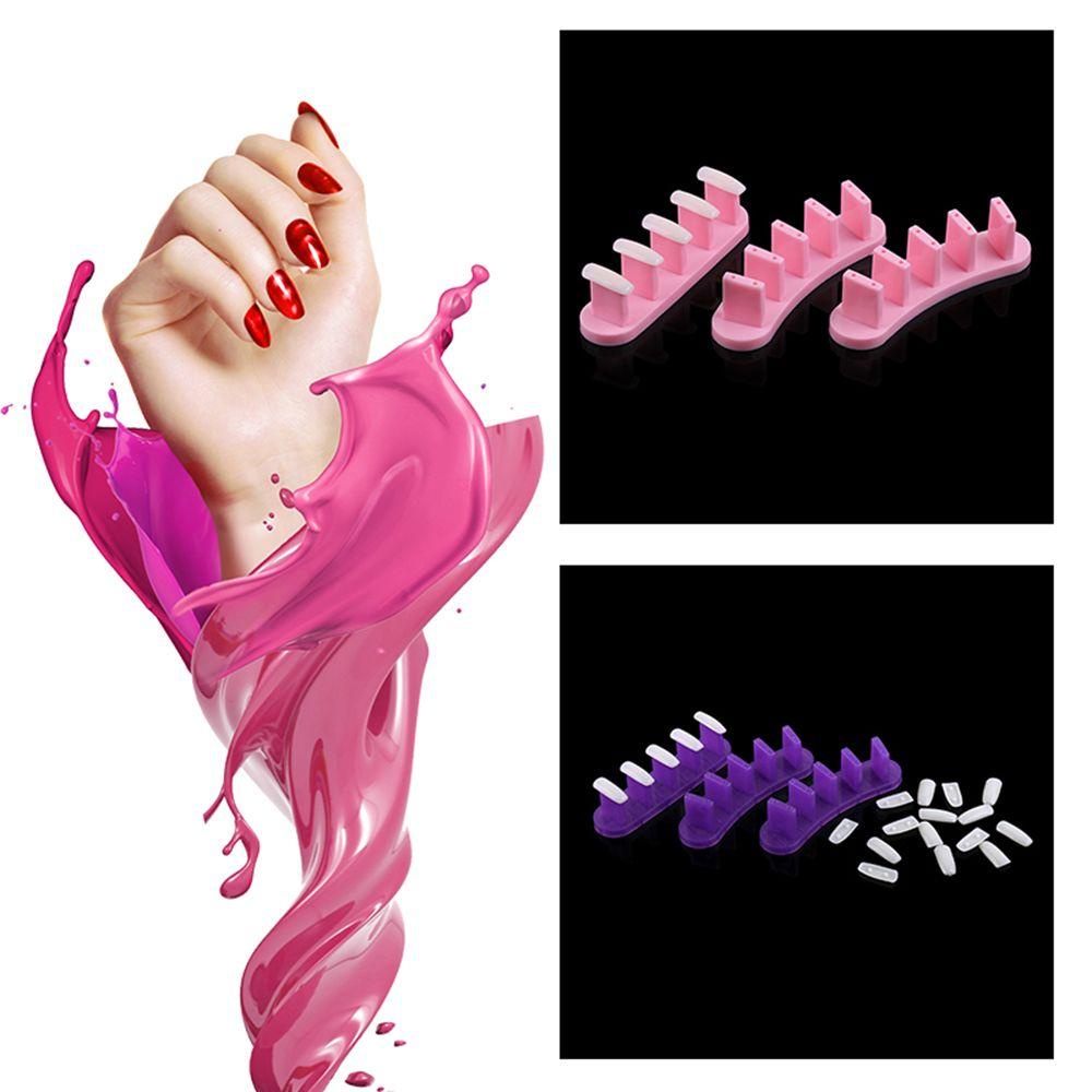 Bộ Giá Đỡ Đầu Móng Tay Giả Màu Tím Có Thể Tháo Rời Hỗ Trợ Luyện Tập Làm Móng