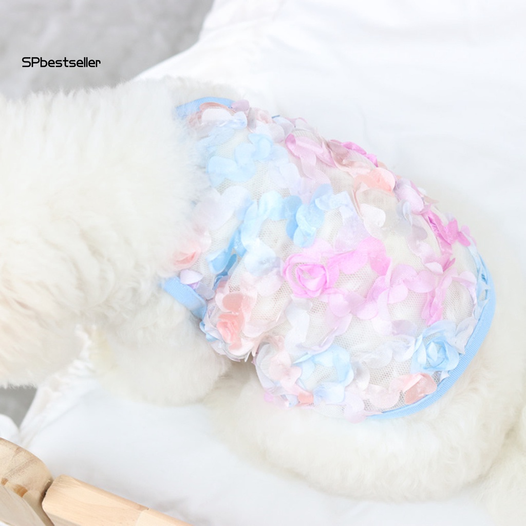 Áo Thun Lưới Thoáng Khí Họa Tiết Hoa Dành Cho Thú Cưng