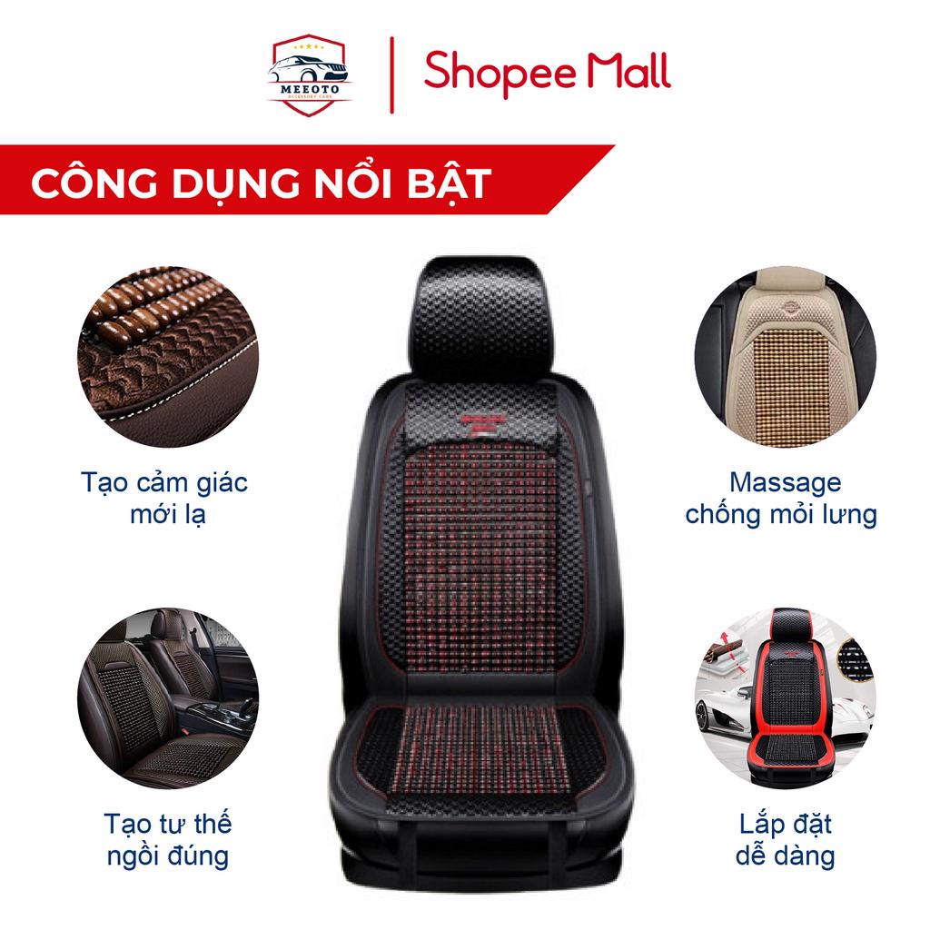 Áo Ghế Ô Tô MEEOTO Lót Ghế Ô Tô Sang Trọng Đan Hạt Gỗ Cao Cấp Chống Nóng Thoáng Lưng Chống Đau Mỏi