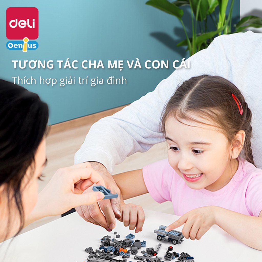 Bộ Đồ Chơi Xếp Hình Deli Cho Bé - 1 Hộp Mô Hình Lắp Ráp Khủng Long, Xe Đua, Đội Quân, Xe Tăng Cho Bé Từ 6 Tuổi
