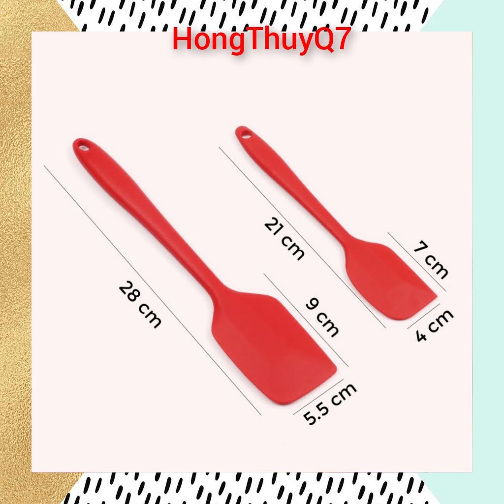 Phới trộn bột Spatula, cây vét bột 28cm, 21cm Silicon (1c) chọn màu - HongThuyQ7