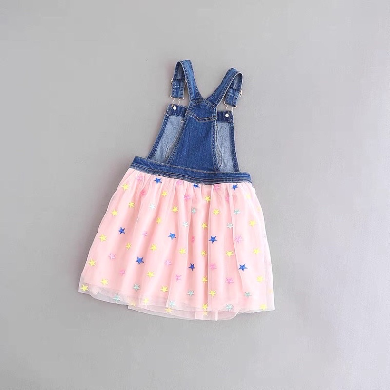 Váy yếm jeans chân voan dư xịn cho bé