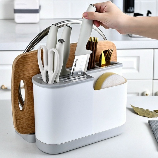 Giá cài dao thớt dạng hộp, đựng đũa thìa muỗng, kệ cắm dao, úp thớt, nắp vung cho nhà bếp