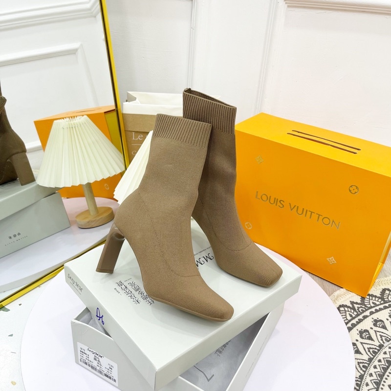 Bốt len chun gót dẹt 2 màu fullbox | BigBuy360 - bigbuy360.vn