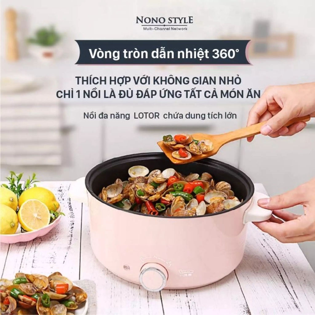 [Mã ELHADEV giảm 4% đơn 300K] Nồi Lẩu LOTOR, Nồi Điện Dung Tích 3 Lít Nấu Nhanh Vệ Sinh Dễ Dàng - Bảo Hành 12 Tháng