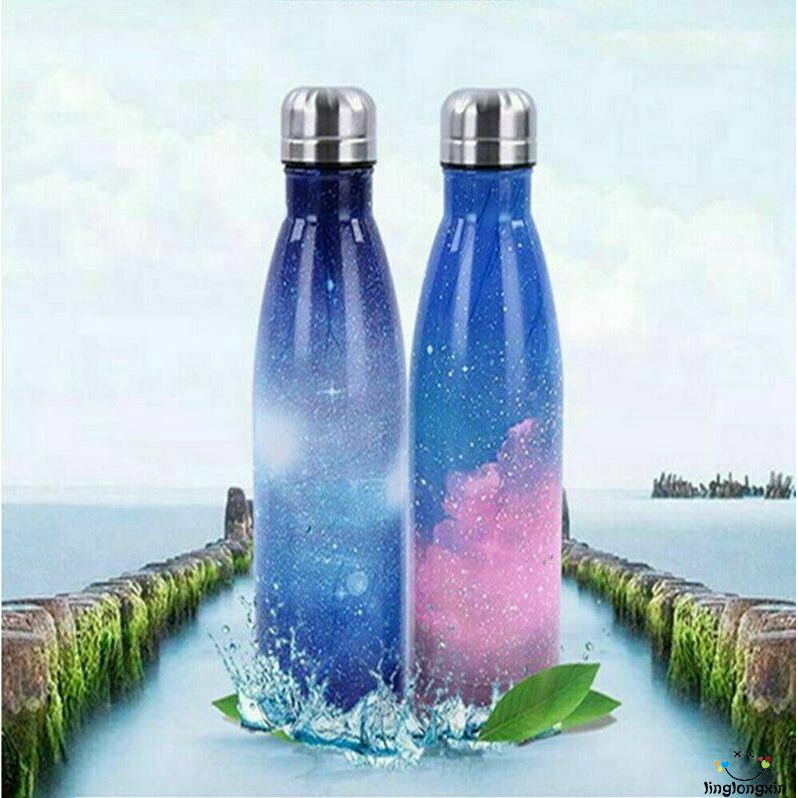 Bình nước giữ nhiệt dung tích 500 ML họa tiết galaxy đẹp mắt