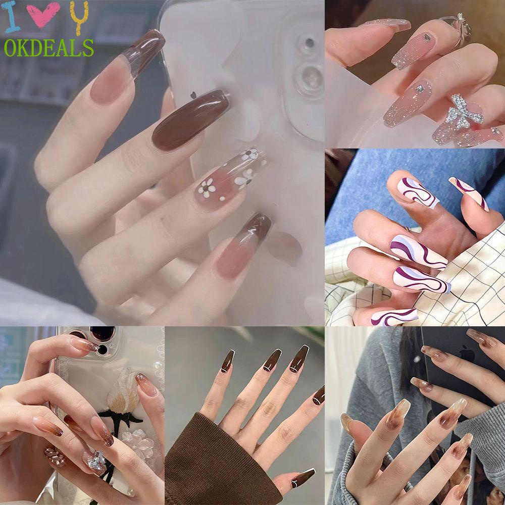 Hộp 24 Móng Tay Giả Có Thể Tháo Rời Ốp