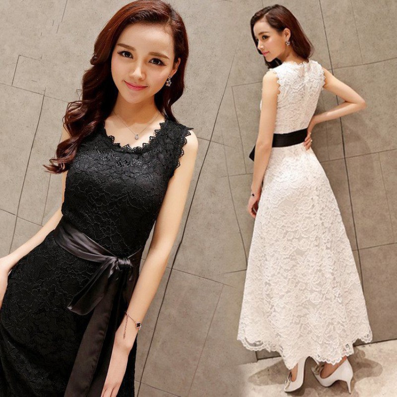 Đầm dài sát nách phối dây thắt lưng phong cách Bohomian | BigBuy360 - bigbuy360.vn